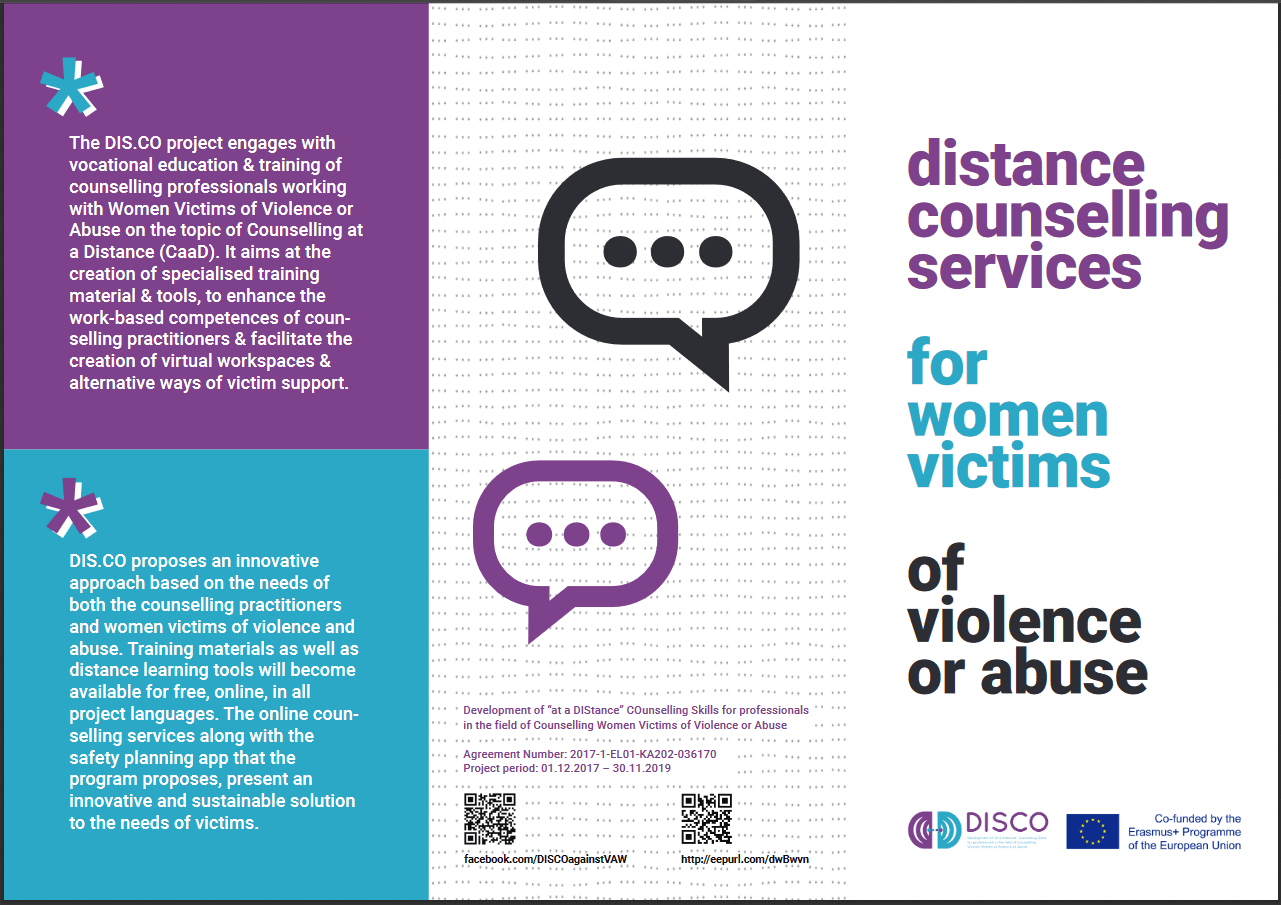 “Counselling at a distance – making psychological support services more accessible to all women experiencing gender-based violence” DIS.CO Conference registration is now open