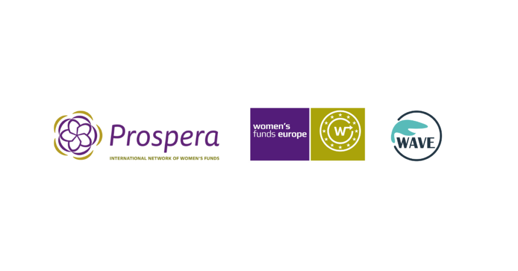 logos of prospera, women's funds europe and wave